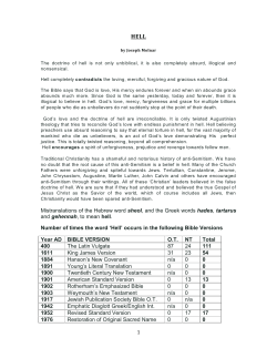 Mistranslations of the Hebrew word sheol, and the Greek