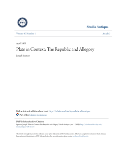 Plato in Context: The Republic and Allegory