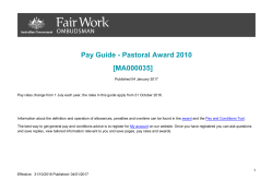 Pastoral Award 2010 [MA000035] Pay Guide