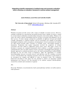 1 Integrating scientific assessment of wetland areas and economic