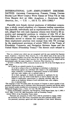 Employment Discrimination. Japanese Corporation Formed under