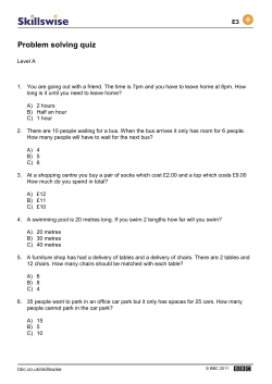 Problem solving quiz