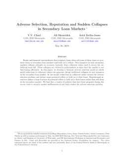 Adverse Selection, Reputation and Sudden Collapses in Secondary