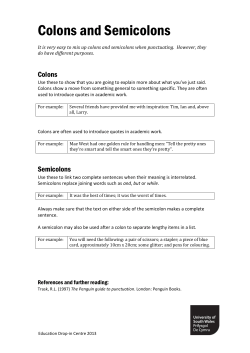 Colons and Semicolons