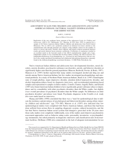 Adjustment scales for children and adolescents and Native