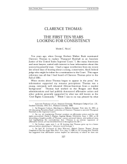 CLARENCE THOMAS: THE .IRST TEN YEARS LOOKING .OR