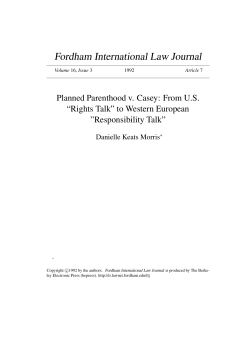 Planned Parenthood v. Casey: From U.S. "Rights Talk" to Western