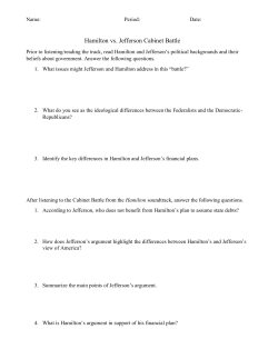 Hamilton vs. Jefferson Cabinet Battle