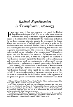 Radical Republicanism in `Pennsylvania, 1866-1873
