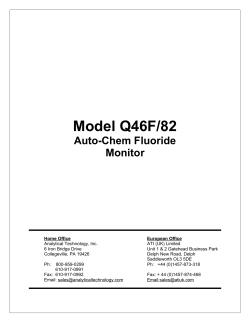 Q46F-82 Auto-Chem Fluoride Monitor