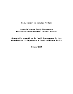 Social Supports for Homeless Mothers