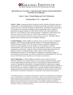 The Spoils of Victory - Kellogg Institute for International Studies