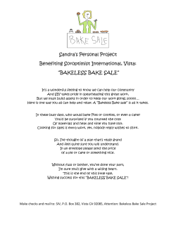 Sandra`s Personal Project Benefiting Soroptimist International, Vista