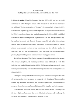 DON QUIJOTE (by Miguel de Cervantes Saavedra, part I in 1605