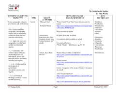 7th Grade Social Studies 1st Nine Weeks