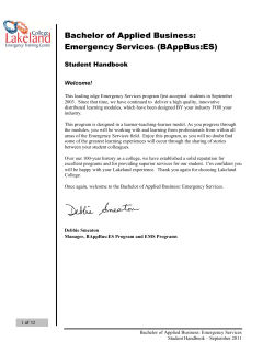 Bachelor of Applied Business: Emergency Services