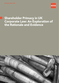 Shareholder Primacy in UK Corporate Law: An