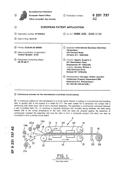 Continuous process for the manufacture of printed circuit boards
