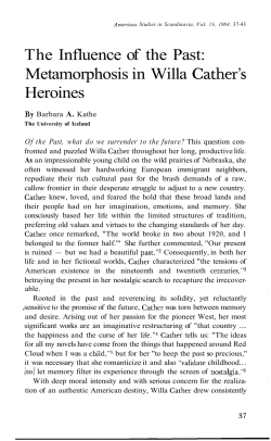 The Influence of the Past: Metamorphosis in Willa Cather`s Heroines