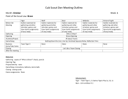 Cub Scout Den Meeting Outline