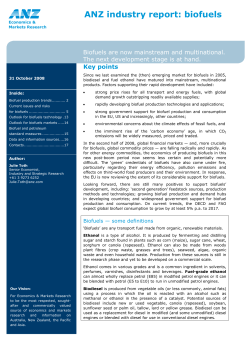October 2008 ANZ Industry Report: Biofuels