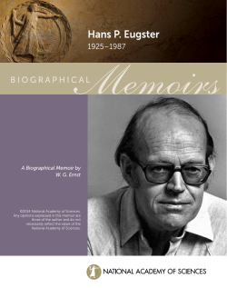 Hans P. Eugster - National Academy of Sciences