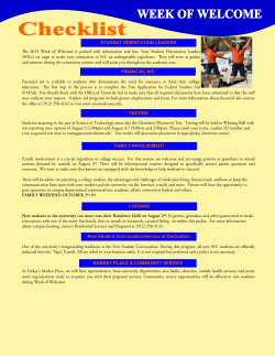 STUDENT ORIENTATION LEADERS FINANCIAL AID TESTING