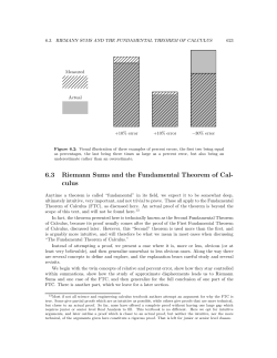 6.3 Riemann Sums and the Fundamental Theorem of Cal