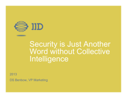 Security is Just Another Word without Collective Intelligence