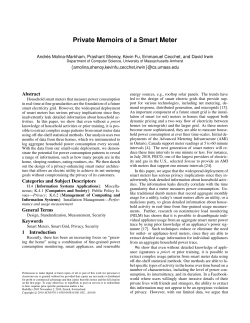 Private Memoirs of a Smart Meter - Laboratory for Advanced System