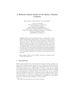 A Behavior-Based Model of the Hydra, Phylum Cnidaria