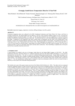 Gwangju, South Korea Temperature Data for 3.5 Km Well