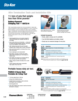 Wire Termination Tools and Installation Kits 11⁄2 tons of