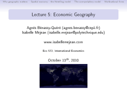 Lecture 5: Economic Geography
