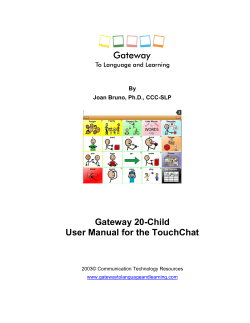 Gateway 20-Child User Manual for the TouchChat