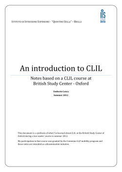 An introduction to CLIL