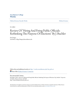 Hiring And Firing Public Officials: Rethinking The Purpose