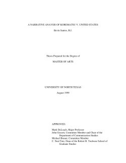 A NARRATIVE ANAYSIS OF KOREMATSU V. UNITED STATES