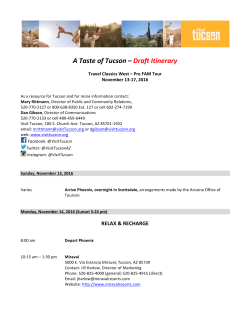 A Taste of Tucson &ndash; Draft Itinerary