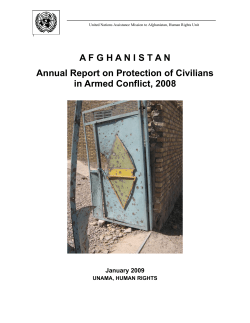 AFGHANISTAN Annual Report on Protection of Civilians