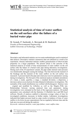 Statistical analysis of time of water outflow on the soil
