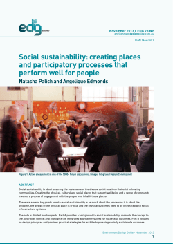 Social sustainability: creating places and participatory processes