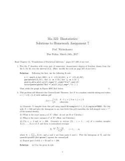 Ma 322: Biostatistics Solutions to Homework Assignment 7