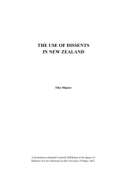 The Use of Dissents in New Zealand