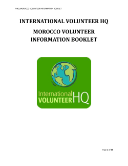 international volunteer hq morocco volunteer information booklet