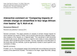 Comparing impacts of climate change on streamflow in four