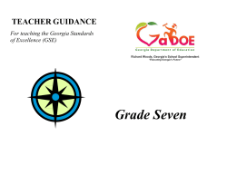 Teacher Guidance - Georgia Standards