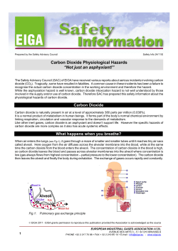 Carbon Dioxide Physiological Hazards
