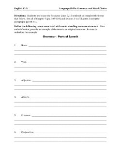 1201 Grammar and Word Choice Worksheet