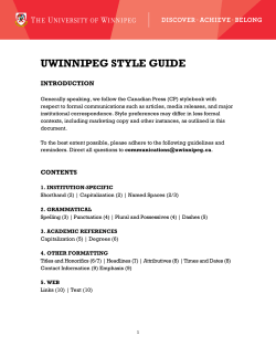 Style Guide - University of Winnipeg